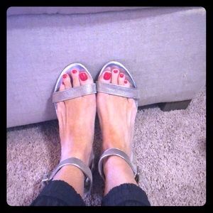 White House black market silver sandals